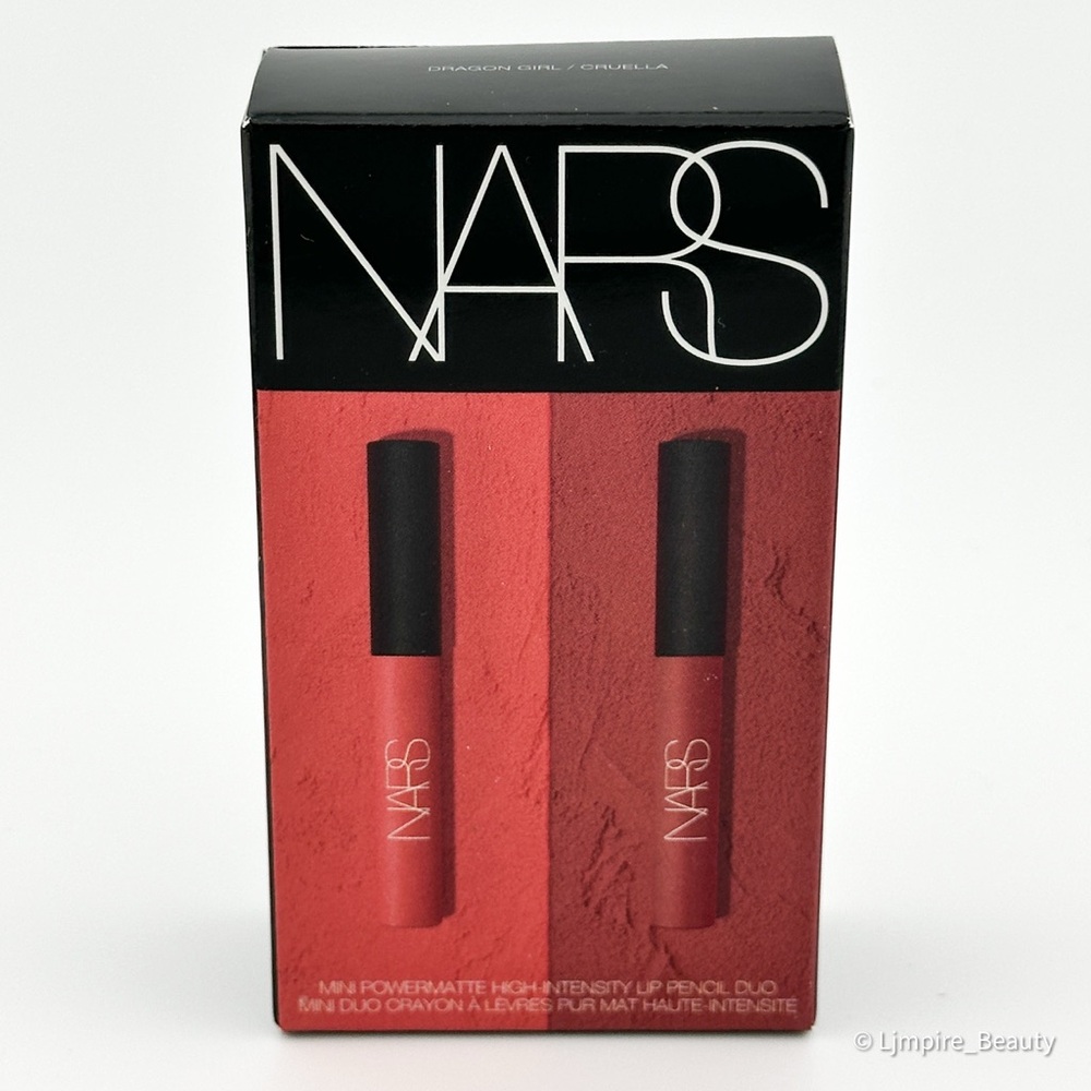 🆕 NARS Mini Powermatte Lip Pencil Duo in Shades: Dragon Girl & Cruella NIB